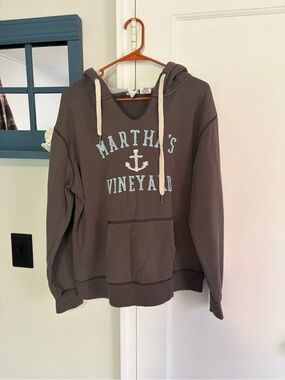 Blue 84 Women’s Gray Hoodie with Martha’s Vineyard graphic